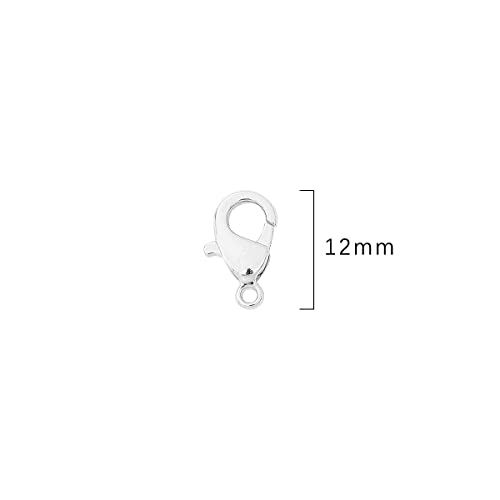 BEADIA Silver Plated Lobster Clasps Non Tarnish 12mm 20pcs for Jewelry Making Findings - color: Lobster Clasps Silver, size: 12mm