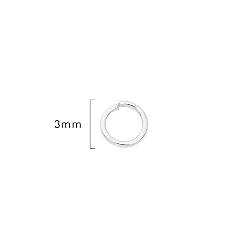 BEADIA Silver Plated Jump Rings Non Tarnish 3mm 1200pcs for Jewelry Making Findings - color: Silver, size: 0.5x3mm