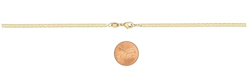 Barzel 18K Gold Plated Mariner Chain Necklace for Women, Flat Marina - Made in Brazil - color: 3MM Gold, size: 16 Inches