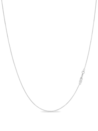 KEZEF 925 Sterling Silver Necklace for Women | Thin 0.7mm 18k Gold plated, Rose Gold chain for women, Silver chain necklace jewelry | cadena de plata 925 para hombre mujer - color: Sterling Silver, size: 16 Inch