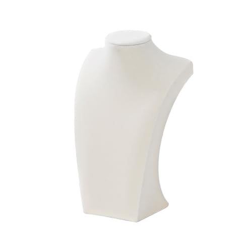 Necklace Bust Stand for Selling, Beige Velvet Necklace Display Holder, Jewelry Necklace Organizer Rack for Home Use or Store Show (11"Height) - color: Beige Velvet, size: 11" Height (1pc)
