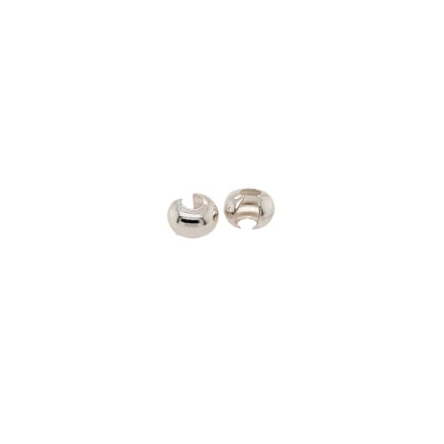 20pcs 925 Sterling Silver Open Crimp Bead Covers, 5MM, By CRAFT WIRE - color: 925 Sterling Silver, size: 5MM
