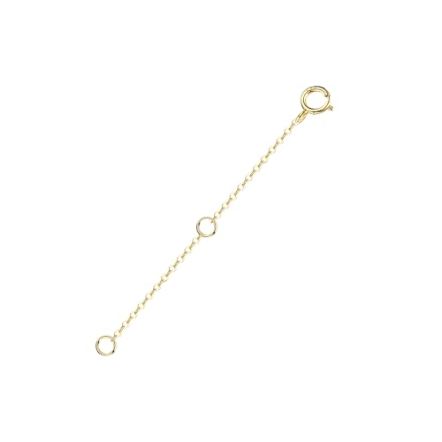 14K Solid Gold Necklace Extender Real Bracelet Extender 2 3 4 Inch Durable Adjustable Chain Gold Anklets Extension for Women 2" 3" 4" (14K Yellow Gold-2 IN) - color: 14K Yellow Gold-2 IN