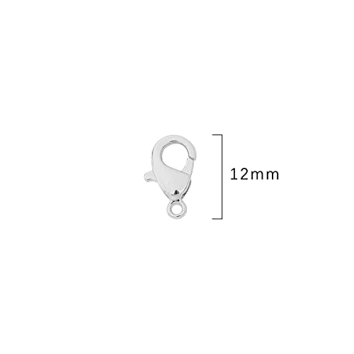 BEADIA Platinum Plated Lobster Clasps Non Tarnish 12mm 20pcs for Jewelry Making Findings - color: Lobster Clasps Platinum, size: 12mm