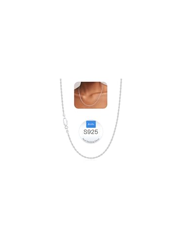 Jewlpire 2mm Rope Chain 925 Sterling Silver Chain Necklace for Women, 14K Gold Plated Chains for Women Smooth & Sturdy Women's Chains Necklace, 16 18 20 22 24 26 Inch - color: 925 Sterling Silver, size: 26 Inches