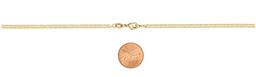 Barzel 18K Gold Plated Mariner Chain Necklace for Women, Flat Marina - Made in Brazil - color: 3MM Gold, size: 20 Inches
