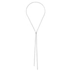 Gold Silver Necklace for Women Y Chain Adjustable Gold Long Necklaces Fashion Dainty Jewelry - color: silver C