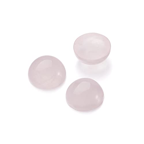 Fashewelry 50Pcs Natural Rose Quartz Cabochon Stone Half Round Beads 6mm Tiny Flat Back Gemstone Chakra Healing Crystal Cover Cabs for Jewelry Making - color: 3-Rose Quartz, size: 6x3~4mm