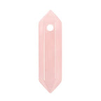Rose Quartz 32mm Natural Gemstone Hexagonal Wand Jewelry Making Crystal Pointed Chakra Reiki Healing Beads 2mm Hole Drilled(Pack of 10) - color: Rose Quartz