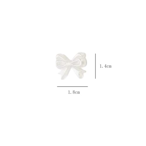 100pcs White Acrylic Bow Beads Imitation Pearl Bowknot Beads for Hair Clip Earring Phone Charms DIY Craft Making