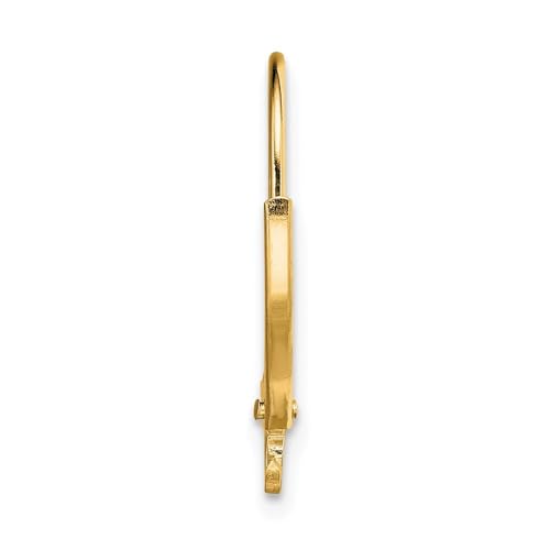 18K Yellow Gold Leverback with Split Ring Earring Component (L- 18.89 Inch, W- 0.05 Inch)