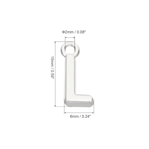 PATIKIL Letter Charm, 50pcs Alphabet Initial Pendant Charm Bulk DIY for Jewelry Making Bracelets Earrings Necklace - style: L
