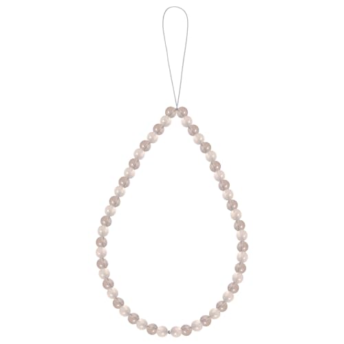 Semi-Precious Gem Stones Beaded Phone Charm Cell Phone Lanyard Wrist Strap Handmade Natural Gemstone Phone Chain string - color: Gray agate