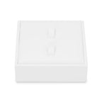 2 Slot PU Leather Ring Stand Rings Display Holder Rings Organizer Jewelry Display Showcase (White) - size: 3.15" x 3.14" x 0.98"