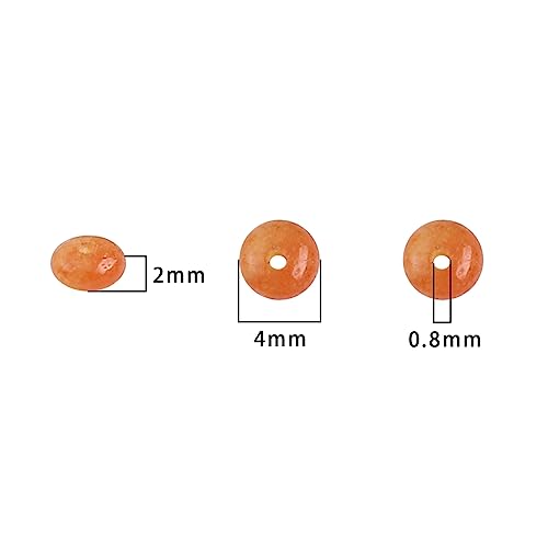 BEADIA Natural Red Aventurine Spacer Beads Caps Rondelle Disk Loose Beads for Beading Jewelry Making 4mmx2mm 38cm - color: Red Aventurine, size: Rondelle Disk 4mm x 2mm