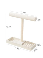Multi-Use Jewelry Holder Stand, Necklace Bracelet Ring Organizer Stand, Scrunchie Watches Velvet Jewelry Holder Stand With Tray for Women Home Use(Beige Color) - color: Beige