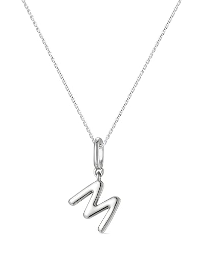 OVRUNS Initial Charm for Women,Letter Bracelet Necklace Charms Alphabet Pendant Charms With Clasp - color: Silver, style: Letter M II