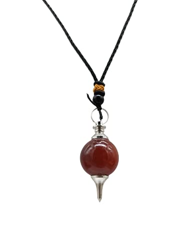 Amazing Gemstone Crystals and Healing Stones Carnelian Necklace - Gold Chain Necklace Pendant - Real Crystal Necklace - color: Ball, size: 1 PIECE