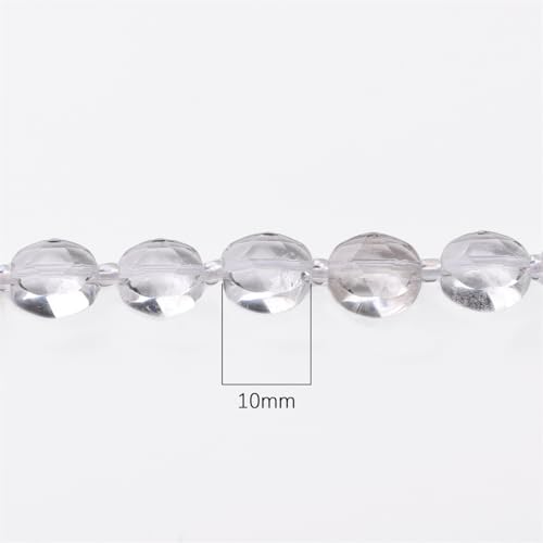 BEADIA Natural Faceted Clear Quartz Rondelle Disk Stone Beads 10x5mm 37cm for DIY Chain Jewelry Making - color: Clear Quartz