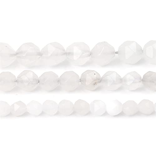 BEADIA Faceted Natural White Agate Stone Round Beads 6mm 36cm/Strand for Jewelry Making - color: White Agate, size: 6mm