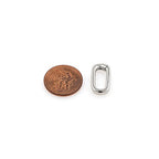 18K Gold Filled Oval Clasp Spring Claps Connector Carabiner Keychain for DIY Jewelry Finding Necklace Bracelet (Silver(9.5x19x3mm)) - color: Silver(9.5x19x3mm)