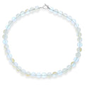 Simple Classic Hand Knotted Created Semi Precious Gemstone Round Ball 10MM Bead Strand Choker Collarbone Necklace Western Jewelry For Women Toggle Clasp 15 17 19 Inch - color: Created Moonstone