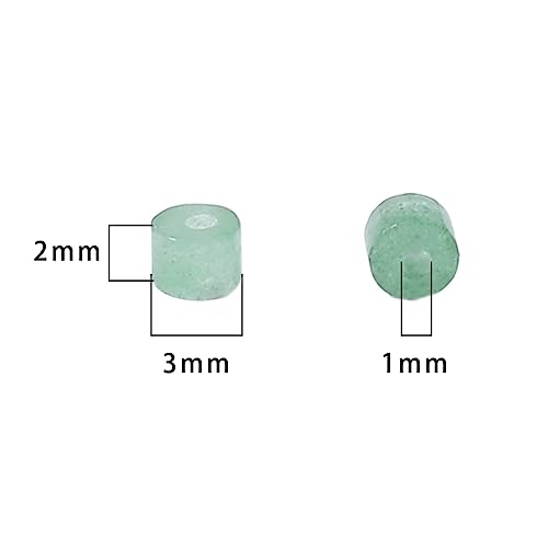 BEADIA Natural Green Aventurine Short Cylinder Beads 2x3mm 155pcs Tube Loose Semi Gemstone Beads for Jewelry Making Design - color: Green Aventurine