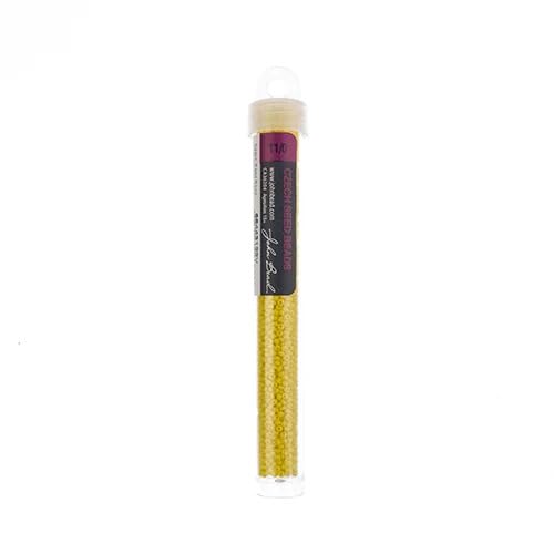 John Bead Czech Glass Seed Beads 11/0 Terra Intensive Yellow Matte, 23 Grams of DIY Jewelry Making Beads Preciosa (Jablonex) - color: Yellow Matte