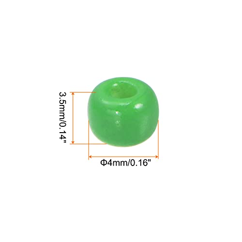 HARFINGTON 2000Pcs Small Glass Beads 6/0 4mm Loose Tiny Round Small Beads for Bracelet Earring Rings Jewelry Making, Green - color: Green