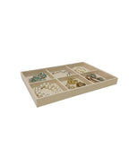 Beige Jewelry Organizer Tray 6 Compartment, Stackable Display Tray for Necklaces Bracelets Brooches Watches, Removable Dividers, Pebble Texture Finish, Drawer Insert Home Retail Trade Show - color: 6 Grid Jewelry Tray