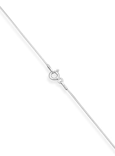 Miabella 925 Sterling Silver, 18K Gold Plated Italian 0.7mm Diamond Cut Round Snake Chain Necklace for Women Made in Italy - color: sterling silver