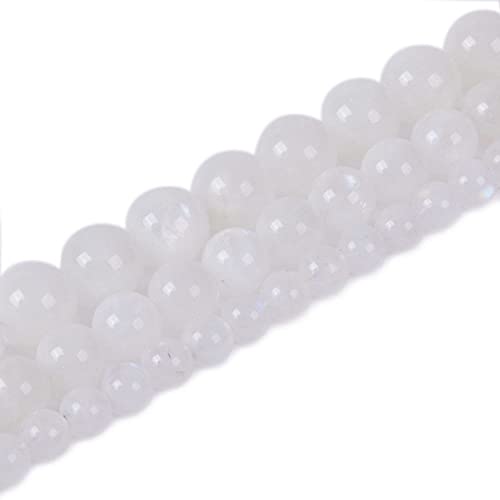 Natural Moonstone 6mm Gemstone Round Loose Beads Strand for DIY Bracelet Necklace Jewelry Making Bead - color: Moonstone, size: 6mm