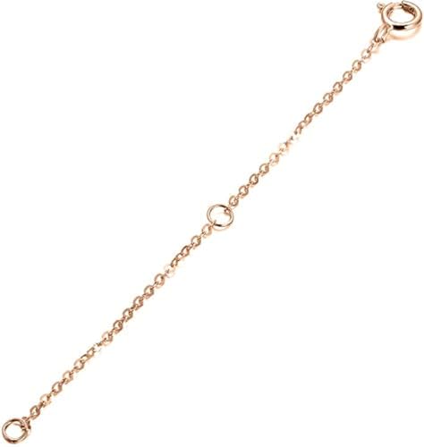 14K Gold Chain Extender for Women, Yellow Gold/White Gold/Rose Gold Adjustable Gold Necklace Anklet EXtension Chain, Available in 2/3/4 Inch - color: Rose Gold, size: 2 Inch