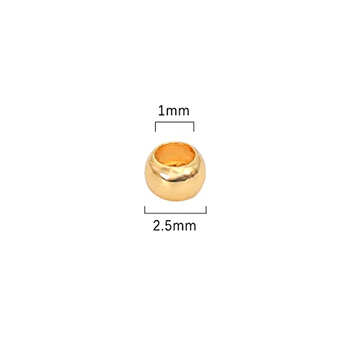 BEADIA 18K Gold Plated Crimp Beads Non Tarnish 2.5mm 600pcs for Jewelry Making Findings - color: Crimp Beads Gold, size: 2.5mm