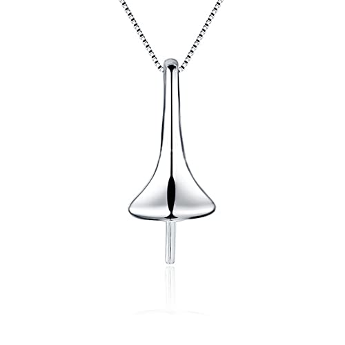 Sterling Silver Waterdrop Simple Bail Pin Pendant Fitting for Pearl Jewelry, Design Pendant Mount for Women DIY Jewelry Making