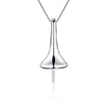 Sterling Silver Waterdrop Simple Bail Pin Pendant Fitting for Pearl Jewelry, Design Pendant Mount for Women DIY Jewelry Making