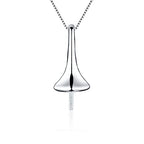 Sterling Silver Waterdrop Simple Bail Pin Pendant Fitting for Pearl Jewelry, Design Pendant Mount for Women DIY Jewelry Making