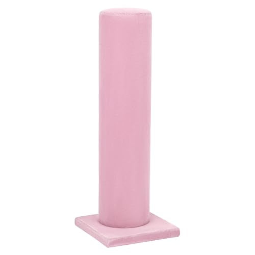 AUEAR, Velvet Vertical Tower Display Bracelet Hair Band T-Bar Holder for Headband Scrunchie (Pink, Square Bottom, 1-Pack)