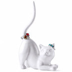 PUDDING CABIN Cat Mom Gift for Women, Cat Ring Holder Wedding Ring Stand Lover Gift For Women Friends Birthday Christmas Valentines Gift, Figurine Room Decor - style: Kitty