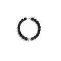 Mchic Colorful Beaded Choker Necklace for Women: Boho Large Square Acrylic Beaded Necklace Stainless Steel Adjustable Surfer Beach Strand Necklaces Summer Handmade Jewelry Gift for Women - color: Black-Silver