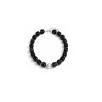 Mchic Colorful Beaded Choker Necklace for Women: Boho Large Square Acrylic Beaded Necklace Stainless Steel Adjustable Surfer Beach Strand Necklaces Summer Handmade Jewelry Gift for Women - color: Black-Silver