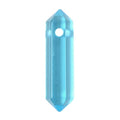 Aqua Glass 32mm Natural Gemstone Hexagonal Wand Jewelry Making Crystal Pointed Chakra Reiki Healing Beads 2mm Hole Drilled(Pack of 10) - color: Aqua Glass