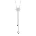 DAOCHONG Long Necklace S925 Sterling Silver Tassel Round Ball Necklace for Women,Snowflake Long Necklace Silver Jewelry Christmas New Year Holiday Gifts for Women Her (Chain adjustable) - style: Snowflake Necklace