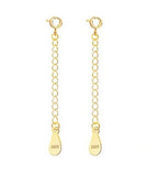 2pcs Adabele Real Yellow Gold Plated Sterling Silver Cable Chain Extender Clasp Strong Removable Adjustable 2 inch Raindrop Chain Extension for Necklace Bracelet Anklet Jewelry Making SS309-2 - color: Gold, size: 2 inch - 2pcs