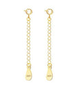 1pc Adabele Real Yellow Gold Plated Sterling Silver Cable Chain Extender Clasp Strong Removable Adjustable 4 inch Raindrop Chain Extension for Necklace Bracelet Anklet Jewelry Making SS309-4 - color: Gold, size: 4 inch - 1pc