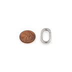18K Gold Filled Oval Clasp Spring Claps Connector Carabiner Keychain for DIY Jewelry Finding Necklace Bracelet (Silver(12.5x22.5x3mm)) - color: Silver(12.5x22.5x3mm)