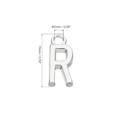 PATIKIL Letter Charm, 50pcs Alphabet Initial Pendant Charm Bulk DIY for Jewelry Making Bracelets Earrings Necklace - style: R