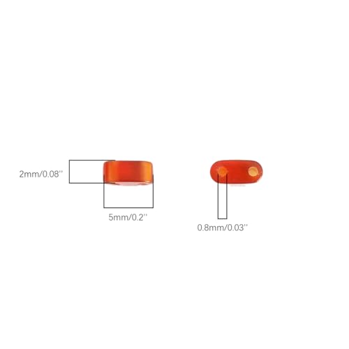 Beadia Natural Red Agate Stone Tila Beads 5x2mm Rectangle 2-Hole Spacer Beads for DIY Bracelet Earring Making 15"/Strand - color: Red Agate, size: 5x2mm