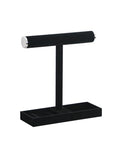 Multi-Use Jewelry Holder Stand, Necklace Bracelet Ring Organizer Stand, Scrunchie Watches Velvet Jewelry Holder Stand With Tray for Women Girls Home Use(Black with Lid) - color: Black+Lid
