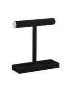 Multi-Use Jewelry Holder Stand, Necklace Bracelet Ring Organizer Stand, Scrunchie Watches Velvet Jewelry Holder Stand With Tray for Women Girls Home Use(Black with Lid) - color: Black+Lid